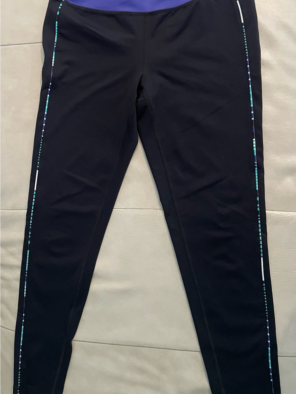 Purple and black fila leggings